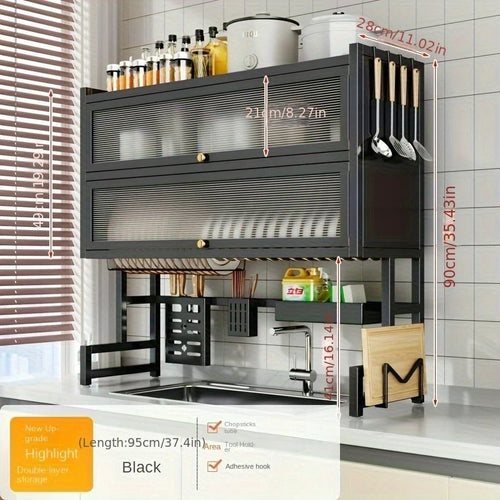 Carbon Steel Over Sink Dish Rack