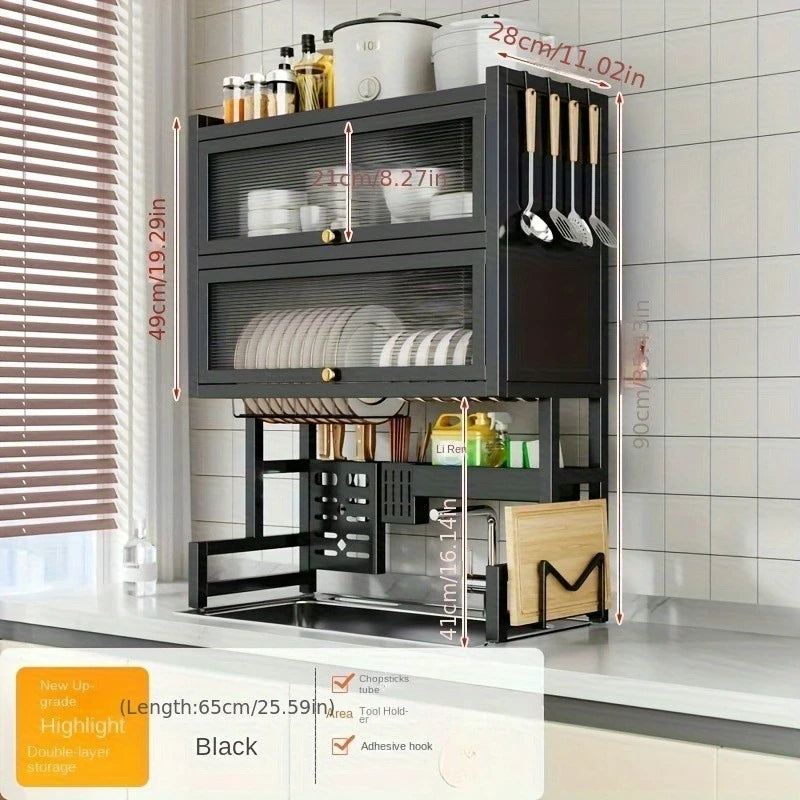 Carbon Steel Over Sink Dish Rack